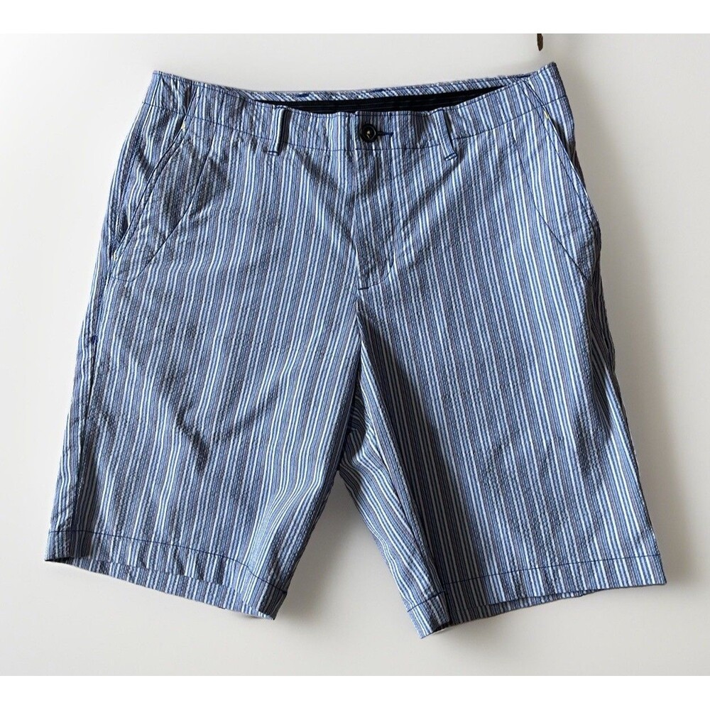 Tommy Bahama Shorts Nautical Blue Stripe Preppy Active Golf Bermudas Mens 32